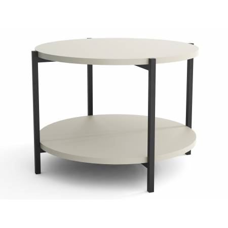 Nowoczesny, okrągły stolik kawowy 65 cm – Styl loft, dwupoziomowy MILANO M14